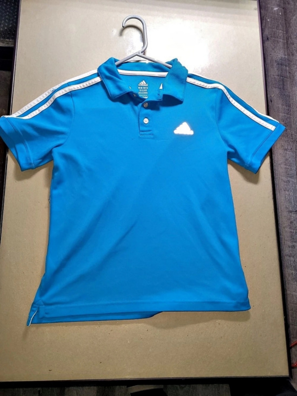adidas Boys 3-Stripe Performance Polo Shirt Boys Polo Blue Medium